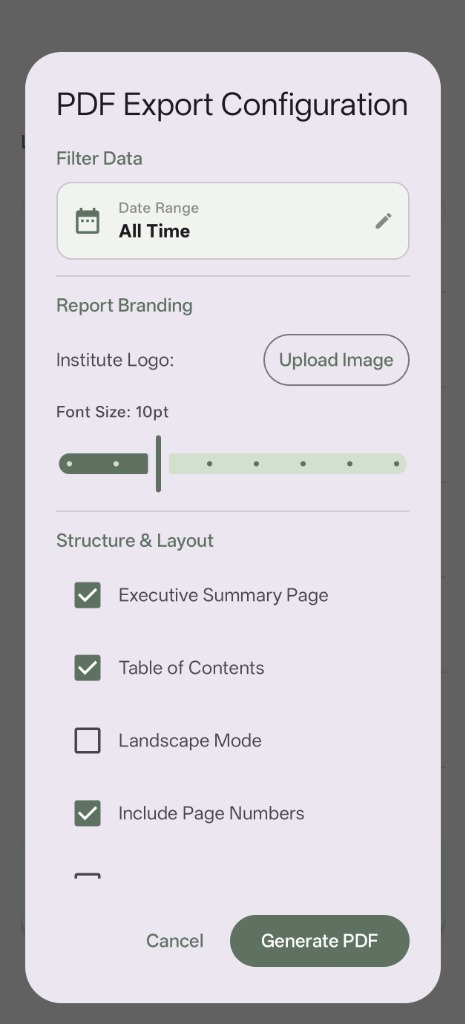 DigiLogBook PDF Export